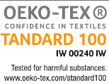 Oeko-Tex Standard 100 label on a white background